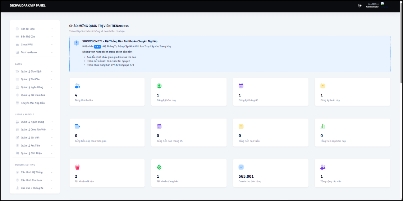 CODE SHOPCLONE71 MUA BÁN TÀI NGUYÊN, TÀI LIỆU, BÁN THẺ CÀO, BÁN CLOUD VPS, ĐẤU API - ảnh 3