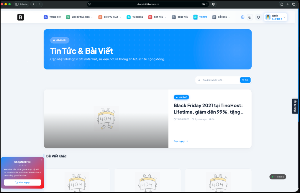 ShopNick v3 — Hệ Thống Bán Nick Game & Dịch Vụ Game All-in-One - ảnh 7