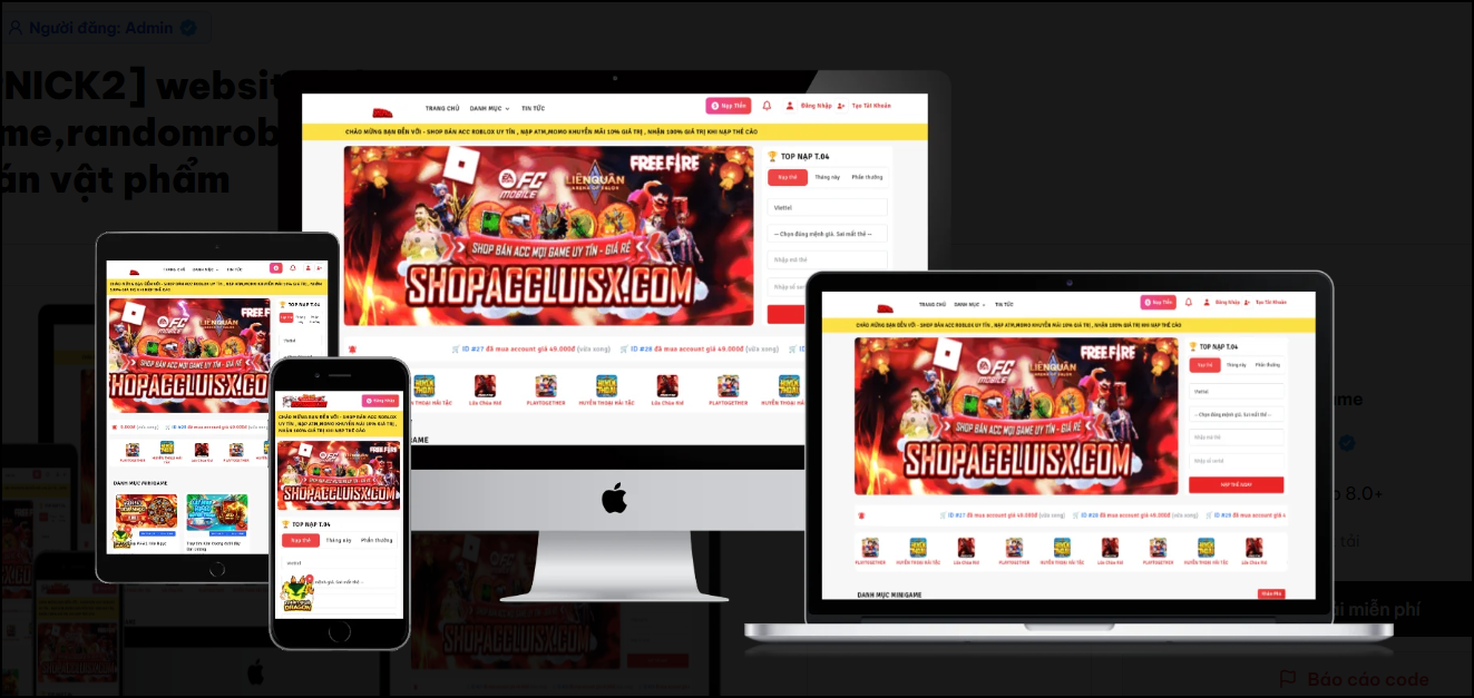 [SHOPNICK2] website bán accgame,randomroblox,randomfreefire,liên quân,cày thuê bán vật phẩm - ảnh 5
