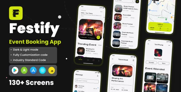 Code Booking Sự Kiện App React Native CLI Ui Kit PHP (Festify)