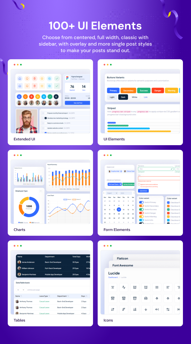 GXON | Mẫu HTML Bootstrap dành cho bảng điều khiển quản trị nhân sự + RTL - ảnh 4
