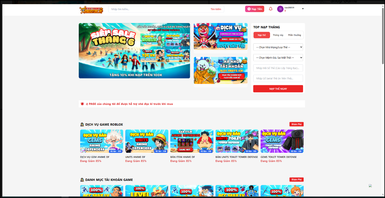 SHOP DỊCH VỤ ROBLOX ĐẸP CÀY THUÊ, RANDOM, BÁN RB,BÁN ACC, NẠP THẺ TỰ ĐỘNG.