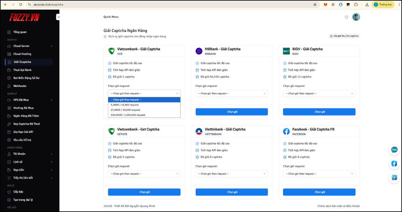Code bán hosting , vps, thuê api bank giải captcha v3 của cmstdev - ảnh 3
